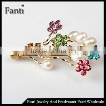 Dubai brooch corsage bouquet freshwater pearl China jewelry