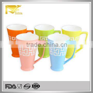 Drinkware gold rim glazed giant coffee mug, jumbo mug, tall ceramic coffee mugs