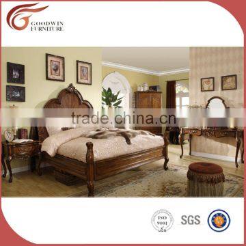 new product bedroom set/ home furniture/ king size bed/ carved wood and solid wood bedroom set A04