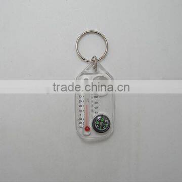 High Quality Plastic Keychain Compass With Thermometer photo-3