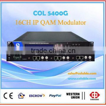 new high integrated ip qam modulator ,16CH qam modulator per module out,IP out COL5400C