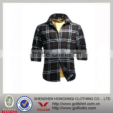 Red Black Plaids Men Outdoor Shirts With Pen Pocket