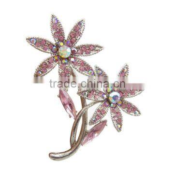 Fashion rhinestone brooch bouquet/flower pin with zinc alloy