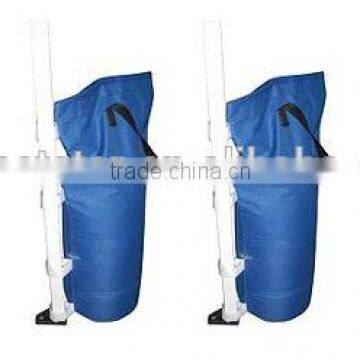 Blue sand bag holds up to 12 lbs