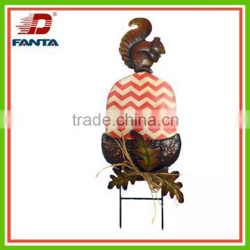 Harvest Festival metal suqirrel stake for outdoor decoration