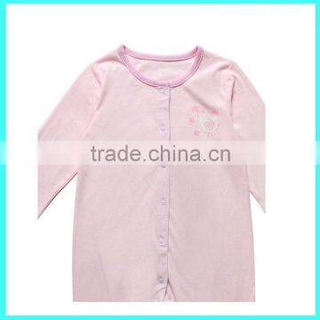 Wholesale Infant Pink Cute & Soft Long Sleeve Solid Colour Baby Romper photo-2