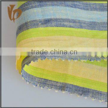 100% linen yarn dyed fabric suppliers yarn dyed shirting fabric with stripe design