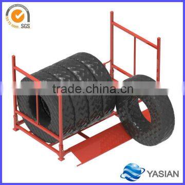 Stackable and foldable Warehousing& Storage Tire Rack With Forklift Hole