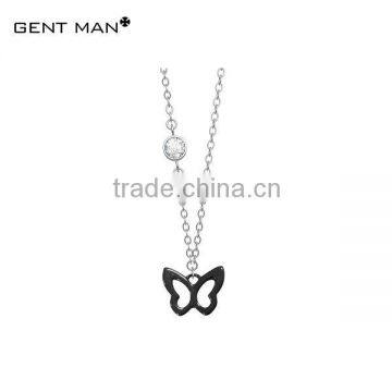 Fashion Black Butterfly Ceramic pendant with high polished shiny girl