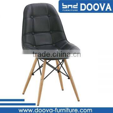 China replicas black leather covered plywood chair