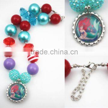 Ariel Princes chunky beads girl necklace Discount 2014 New wholesale chunky girl necklace