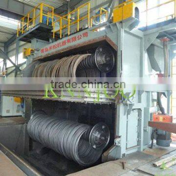 Industrial Surface Blast Cleanling Equipment Double Station Coiled Wire Shot Blasting Machine