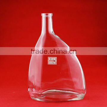 New Design 1000ml Glass Bottle Empty Liquor Bottle Round Spirit Wine Bottle photo-5