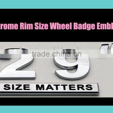 size matters chrome rim emblems badges stickers