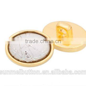 Oval Shaped Custom Silver/Gold Silk Plating Acrylic Stone Fashion Buttons