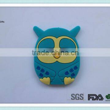 Wholesale promotional owl shape rubberized 3d fridge magnet