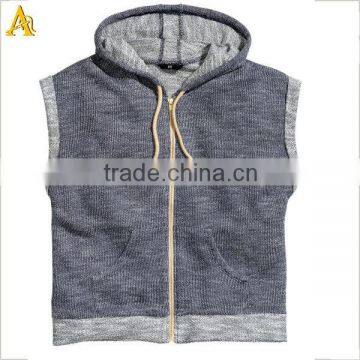 sleeveless gym hoodie for men`s wear