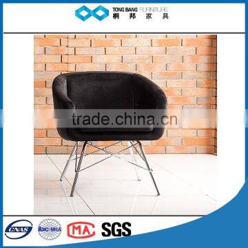 TB modern style emas velvet cup shaped armchair stainless steel