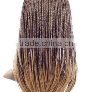 Blonde Kinky Twist Afro Braided Wig Lace Front African Box Micro Braid Wig photo-4