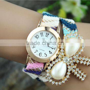 custom lady's diamond bowknot gifts korean fashion watch