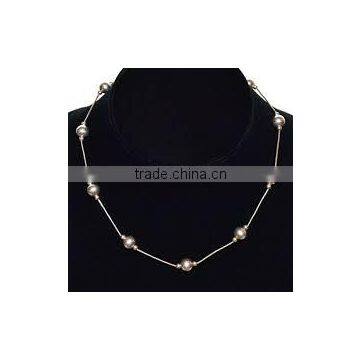 silver beaded necklaces