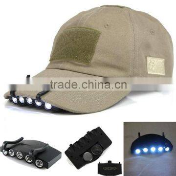 2016 hot Sales 5 LED Clip Hat Cap Lamp Light Headlamp Fishing Camping Hiking Walking Lamp