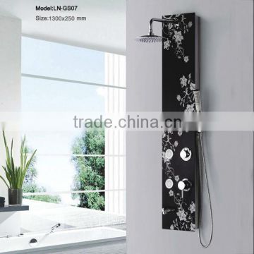 Flower design glass shower panel GS-07