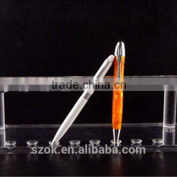 clear acrylic custom design desktop pen display holder manufacturer