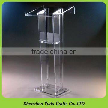 Cheap Transparent Acrylic Podium Pulpit Clear Plexiglass Podium stand