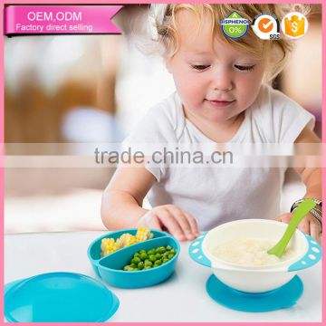 Free sample ECO friendly baby suction set pp baby food bowl and spoon