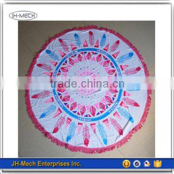 High Quality Lightweight Wholesale Round Beach Towel and Beach Blanket