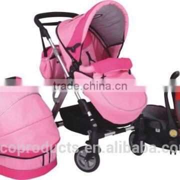 wholesale adjustable handle en1888 top quality 3 in 1 baby stroller