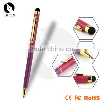 KKPEN metal slim Silica gel top touch ball pen