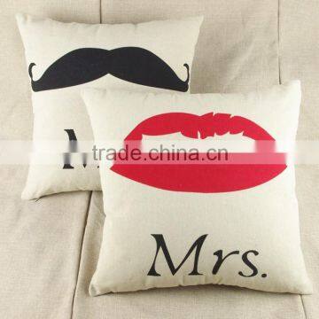 2015 Fashion Novel Moustache And Lip Style Back Cushion