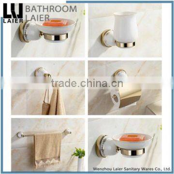 No.11700 Daily Home Use Product Modern Kitchen ZInc Alloy And Ceramic Gold Finishing Wall-Mounted Bathroom Accessories Set