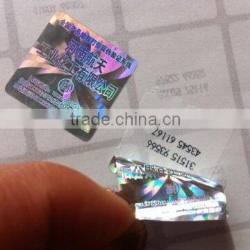 number left hologram sticker