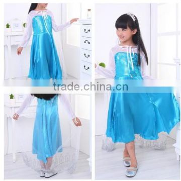 New design ELSA dress in frozen, wedding dress summer child party dress, cosplay costume