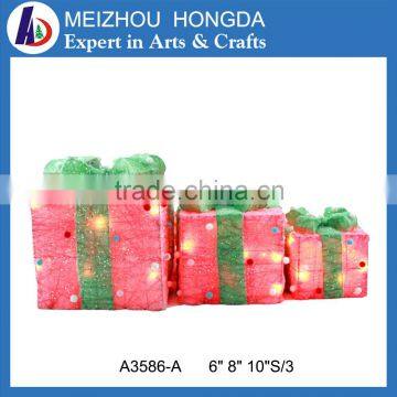 Indoor Christmas Decoration 3D led light cube box decoration