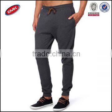 comfortable style dark grey drawstring mens sweat pants