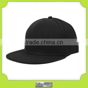 plain black cotton high quanlity custom snapback cap