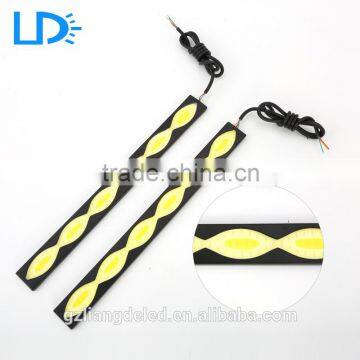 Factory price 12v IP65 white and yellow with turn signal Cob led drl Daytime Running Lights