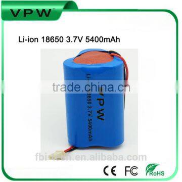 18650 Rechargeable 5400mAh 3.7V li-ion battery pack for digital camera