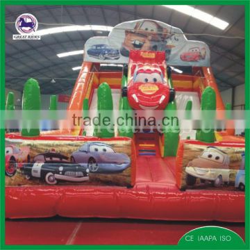 kids indoorinflatable slide racing car slide for sale