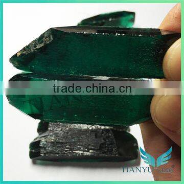 Wholesale blue emerald stone bulk gemstone /rough cut synthetic russian emerald price per carat