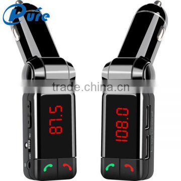 Wireless Bluetooth Handsfree Car Kit FM Transmitte Bluetooth Car Adapter MP3 Player Support U Disk with Dual USB Ports