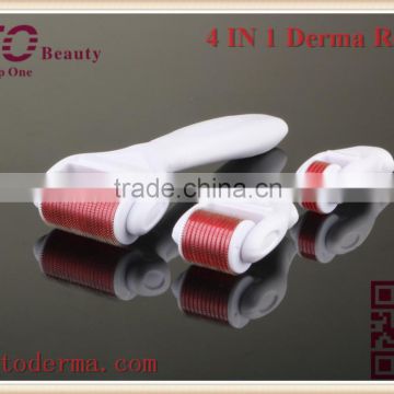 GTO Micro Needle Stainless Steel 300/720/1200 Needles 4 in 1Derma Roller with Desinfection Tank