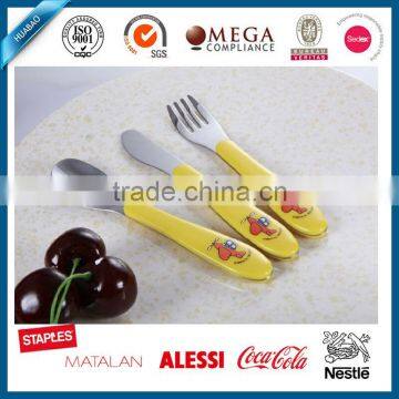 2016 Factory supply top quality baby product stainless steel cutlery with ABS handle