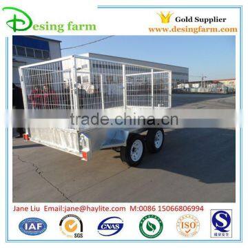 Heavy duty galvanized double axle car farm trailer