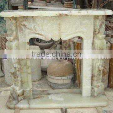 BEAUTIFUL LIGHT GREEN ONYX FIREPLACES photo-5
