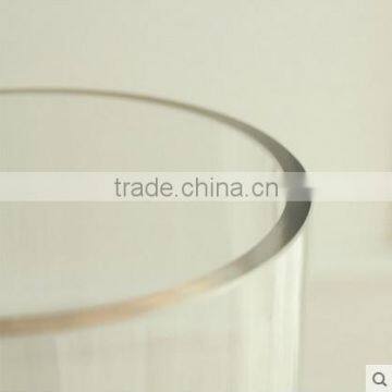 Decoration Tall Cylinder Glass Flower Vase With Stem for Home Wedding Table Centerpieces photo-4